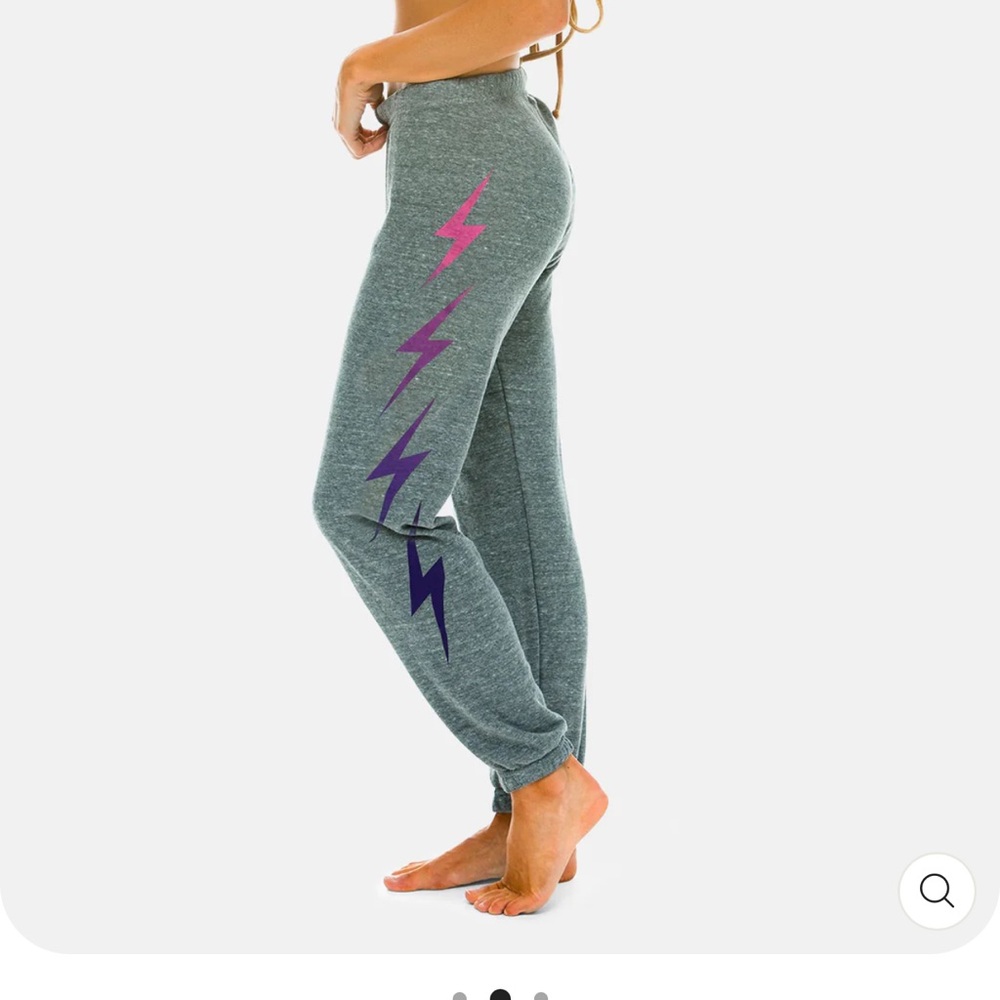 Aviator Nation BOLT FADE 4 SWEATPANT HEATHER GREY/PINK PURPLE